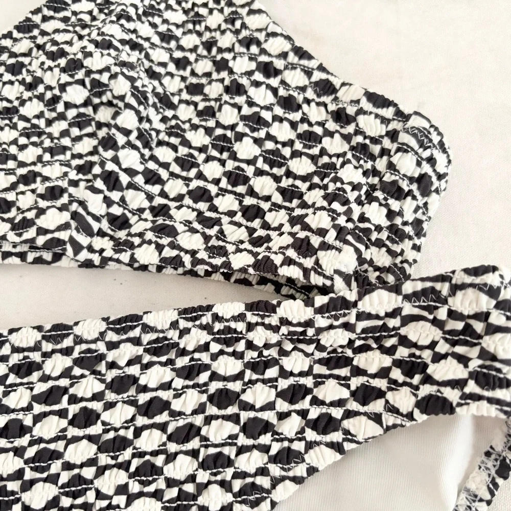 H&M Black White Geometric Bikini